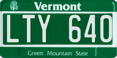 VT license plate LTY640