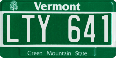 VT license plate LTY641