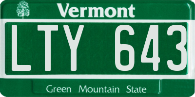 VT license plate LTY643
