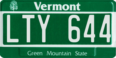 VT license plate LTY644