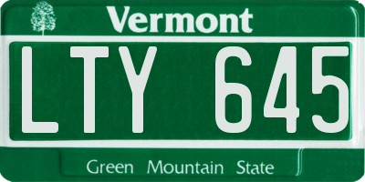 VT license plate LTY645