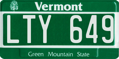 VT license plate LTY649