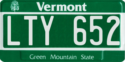 VT license plate LTY652