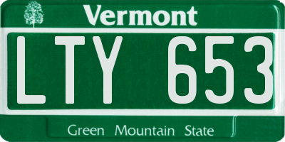 VT license plate LTY653