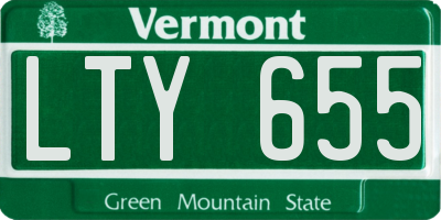 VT license plate LTY655