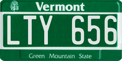 VT license plate LTY656