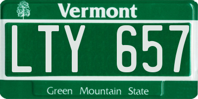 VT license plate LTY657