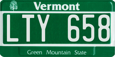 VT license plate LTY658
