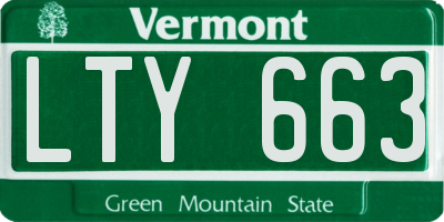 VT license plate LTY663