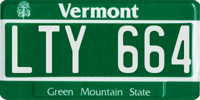 VT license plate LTY664