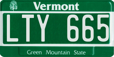 VT license plate LTY665