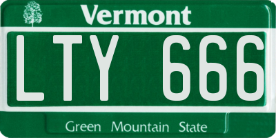 VT license plate LTY666