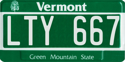 VT license plate LTY667