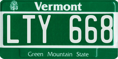 VT license plate LTY668