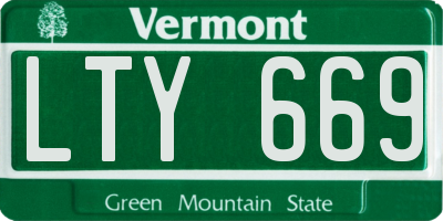 VT license plate LTY669