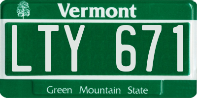 VT license plate LTY671