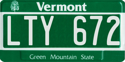 VT license plate LTY672