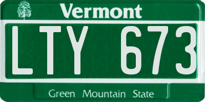 VT license plate LTY673