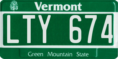 VT license plate LTY674