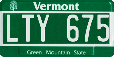 VT license plate LTY675