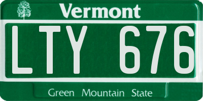 VT license plate LTY676