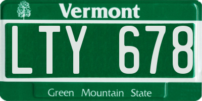 VT license plate LTY678