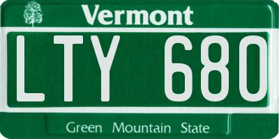 VT license plate LTY680