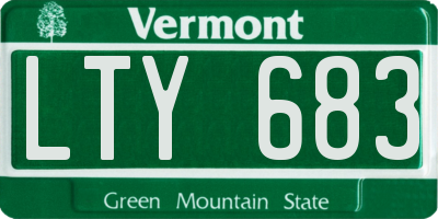 VT license plate LTY683