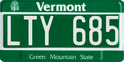 VT license plate LTY685