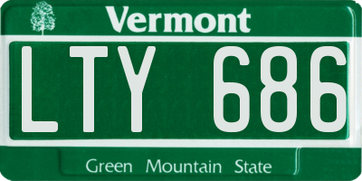 VT license plate LTY686