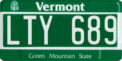 VT license plate LTY689