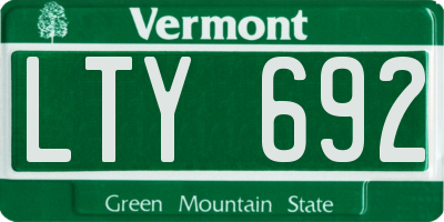 VT license plate LTY692
