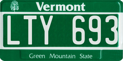 VT license plate LTY693