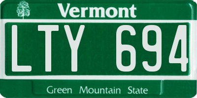 VT license plate LTY694