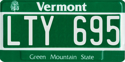 VT license plate LTY695
