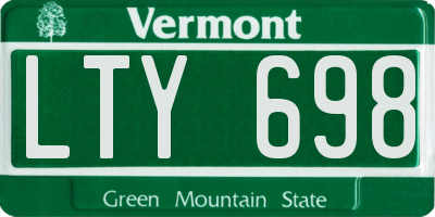 VT license plate LTY698