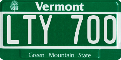 VT license plate LTY700