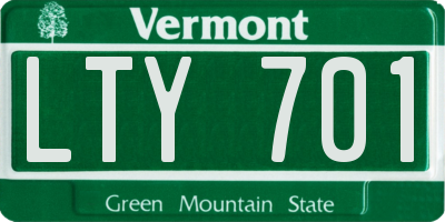 VT license plate LTY701
