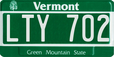 VT license plate LTY702
