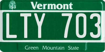 VT license plate LTY703