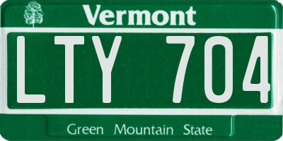 VT license plate LTY704