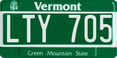 VT license plate LTY705