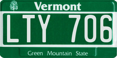 VT license plate LTY706