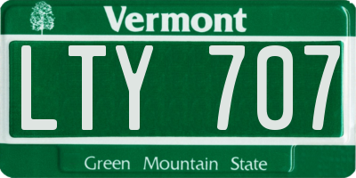 VT license plate LTY707
