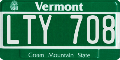VT license plate LTY708