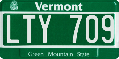 VT license plate LTY709