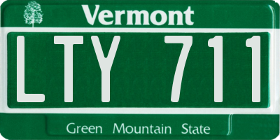 VT license plate LTY711