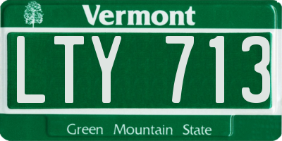 VT license plate LTY713