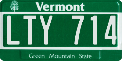VT license plate LTY714