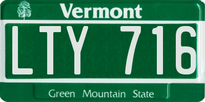 VT license plate LTY716